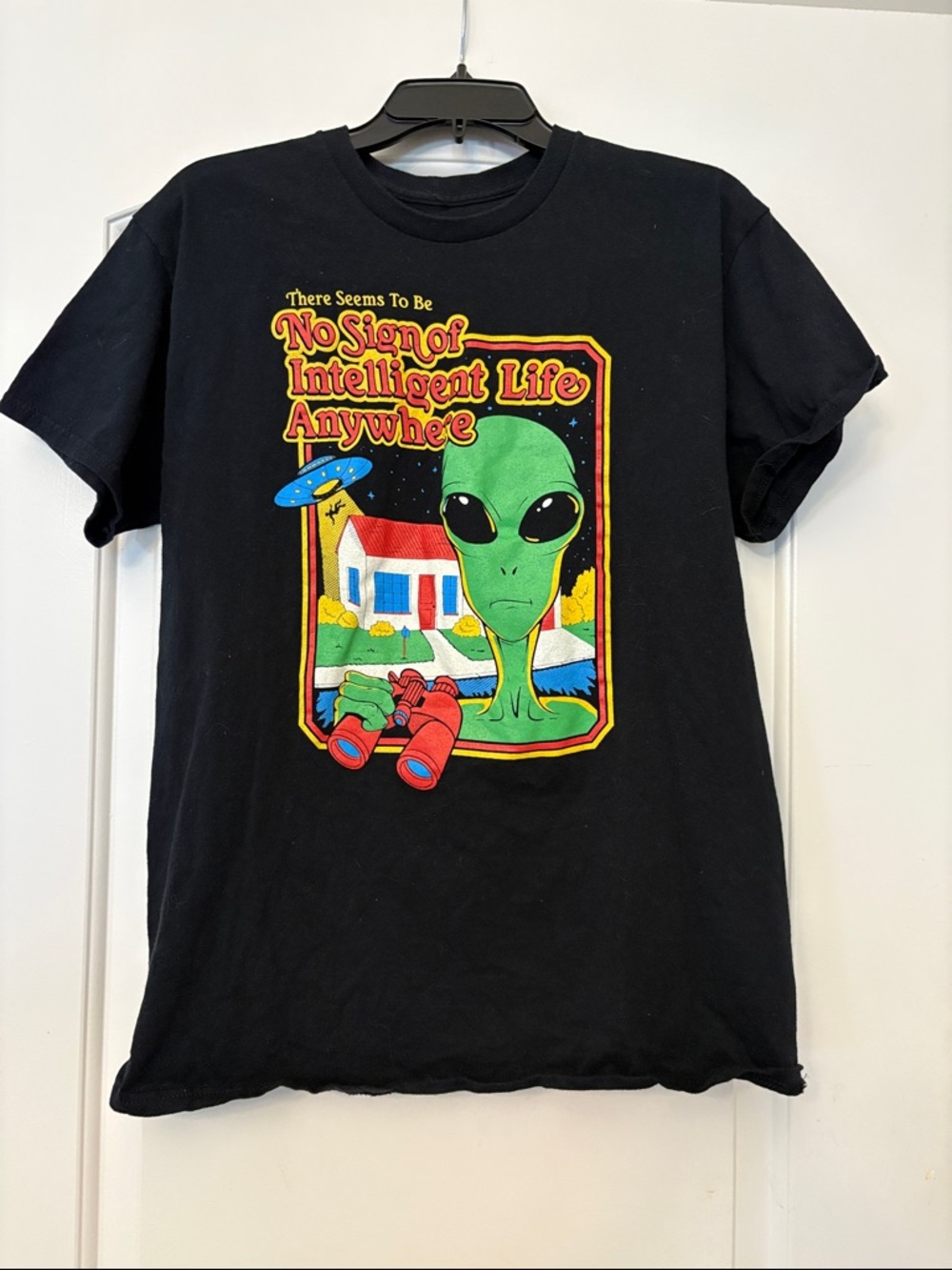 Alien Graphic Tee - Black with Green & Red Print